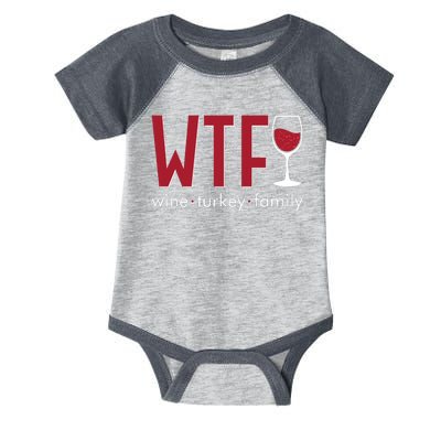 Wtf Wine Turkey Family Funny Holiday Thanksgiving Christmas Infant Baby Jersey Bodysuit