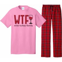 Wtf Wine Turkey Family Funny Holiday Thanksgiving Christmas Pajama Set