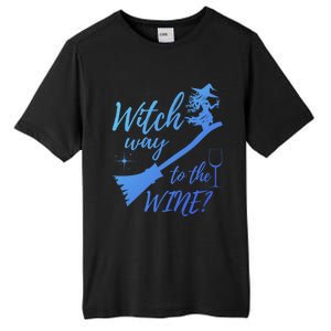 Witch Way To Wine Spooky Graphic Halloween Ing Graphic Meaningful Gift Tall Fusion ChromaSoft Performance T-Shirt