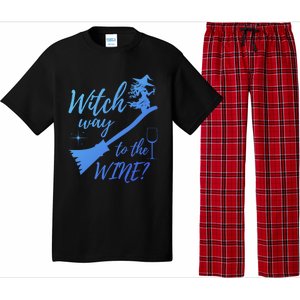 Witch Way To Wine Spooky Graphic Halloween Ing Graphic Meaningful Gift Pajama Set