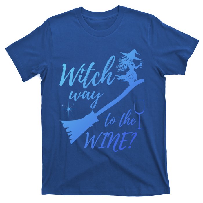 Witch Way To Wine Spooky Graphic Halloween Ing Graphic Meaningful Gift T-Shirt