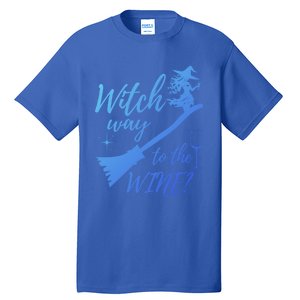 Witch Way To Wine Spooky Graphic Halloween Ing Graphic Meaningful Gift Tall T-Shirt