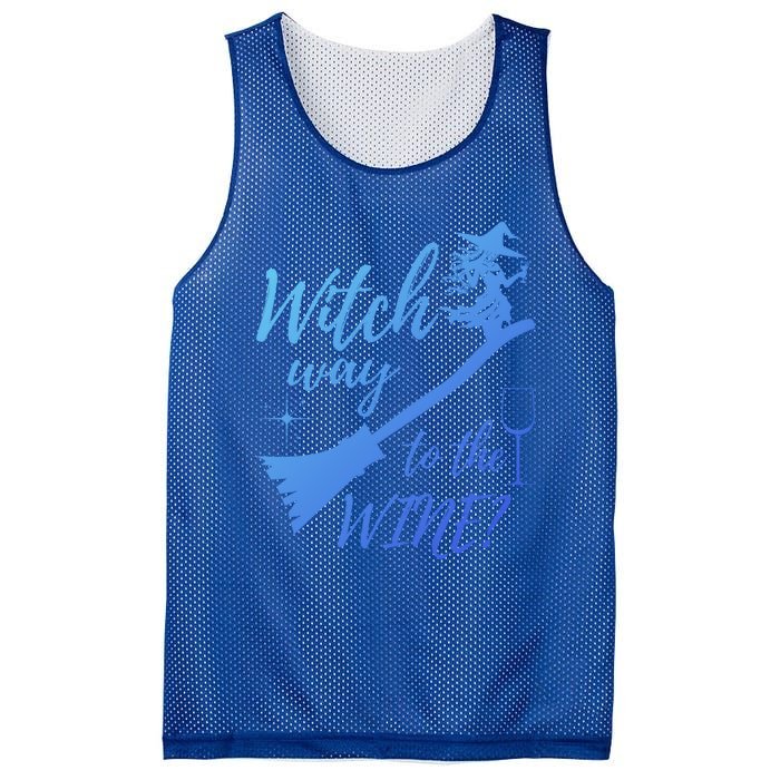 Witch Way To Wine Spooky Graphic Halloween Ing Graphic Meaningful Gift Mesh Reversible Basketball Jersey Tank