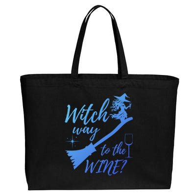 Witch Way To Wine Spooky Graphic Halloween Ing Graphic Meaningful Gift Cotton Canvas Jumbo Tote