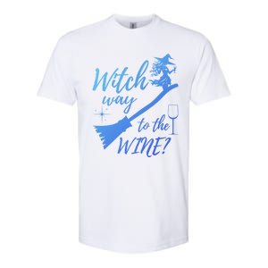 Witch Way To Wine Spooky Graphic Halloween Ing Graphic Meaningful Gift Softstyle CVC T-Shirt