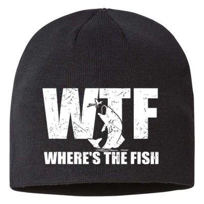 Wtf Wheres The Fish Funny Fishing Gifts Fathers Day Sustainable Beanie