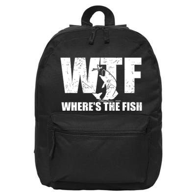 Wtf Wheres The Fish Funny Fishing Gifts Fathers Day 16 in Basic Backpack