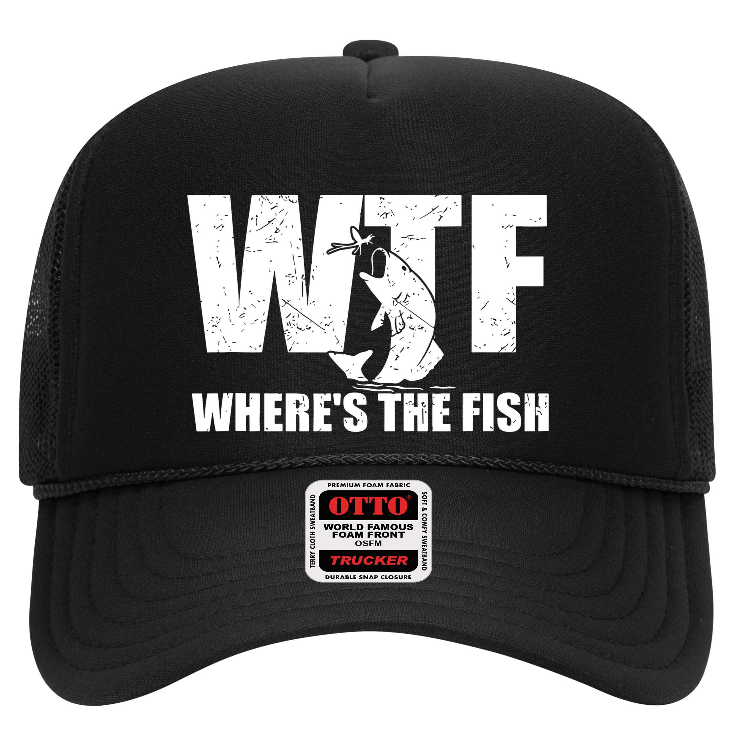 Wtf Wheres The Fish Funny Fishing Gifts Fathers Day Hat