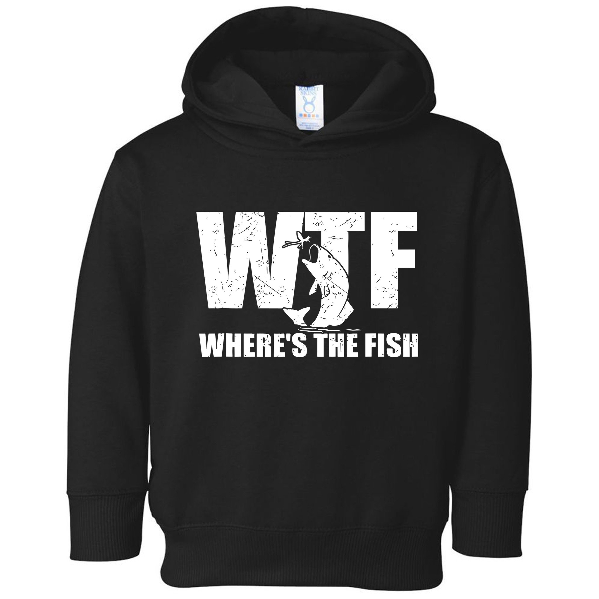 Wtf Wheres The Fish Funny Fishing Gifts Fathers Day Toddler Hoodie