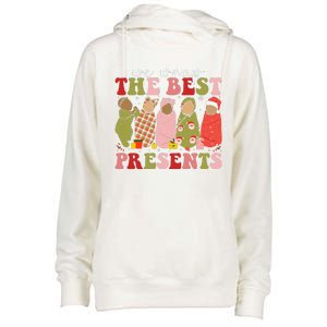 We Wrap The Best Presents Mother Baby Nurse L&D Nicu Xmas Womens Funnel Neck Pullover Hood