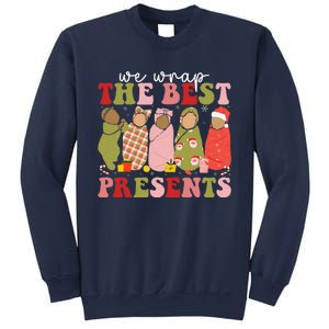 We Wrap The Best Presents Mother Baby Nurse L&D Nicu Xmas Sweatshirt