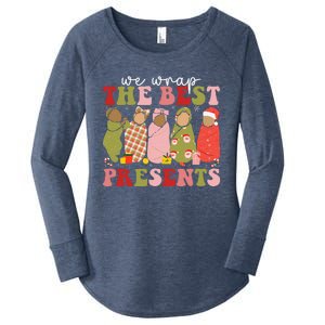 We Wrap The Best Presents Mother Baby Nurse L&D Nicu Xmas Women's Perfect Tri Tunic Long Sleeve Shirt