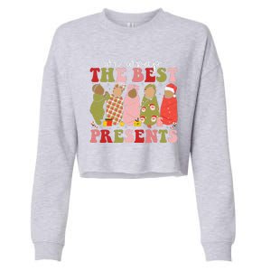 We Wrap The Best Presents Mother Baby Nurse L&D Nicu Xmas Cropped Pullover Crew