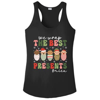 We Wrap The Best Presents Nicu Nurse Christmas Nurse Gift Ladies PosiCharge Competitor Racerback Tank