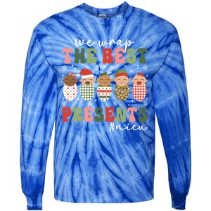 We Wrap The Best Presents Nicu Nurse Christmas Nurse Gift Tie-Dye Long Sleeve Shirt