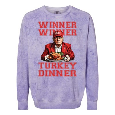 Winner Winner Turkey Dinner Donald Trump Usa Thanksgiving Colorblast Crewneck Sweatshirt