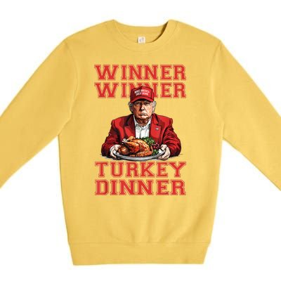 Winner Winner Turkey Dinner Donald Trump Usa Thanksgiving Premium Crewneck Sweatshirt