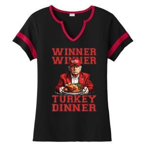 Winner Winner Turkey Dinner Donald Trump Usa Thanksgiving Ladies Halftime Notch Neck Tee