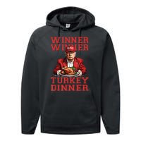 Winner Winner Turkey Dinner Donald Trump Usa Thanksgiving Performance Fleece Hoodie