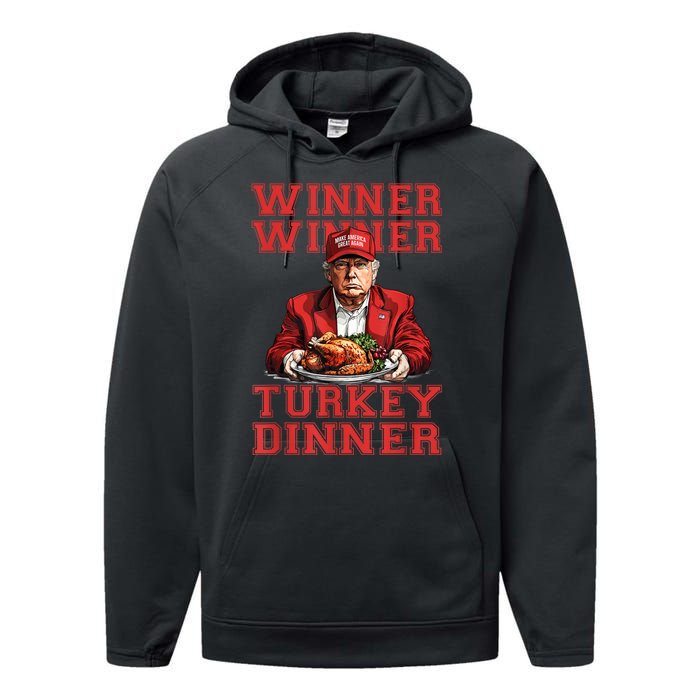 Winner Winner Turkey Dinner Donald Trump Usa Thanksgiving Performance Fleece Hoodie