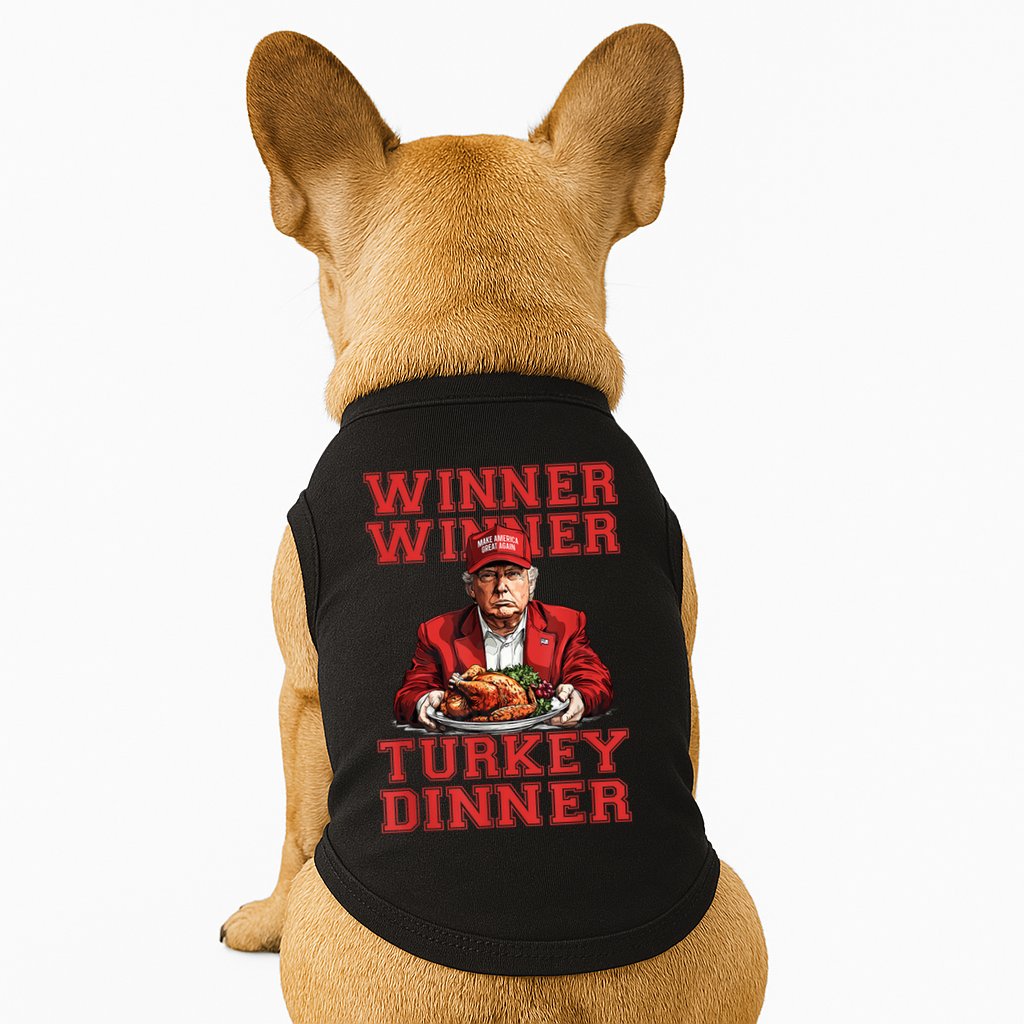 Winner Winner Turkey Dinner Donald Trump Usa Thanksgiving Doggie Tank