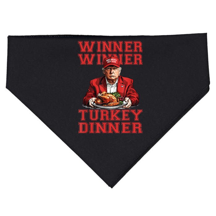 Winner Winner Turkey Dinner Donald Trump Usa Thanksgiving USA-Made Doggie Bandana