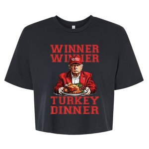 Winner Winner Turkey Dinner Donald Trump Usa Thanksgiving Bella+Canvas Jersey Crop Tee