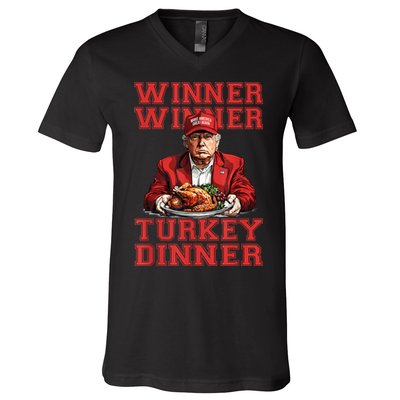 Winner Winner Turkey Dinner Donald Trump Usa Thanksgiving V-Neck T-Shirt