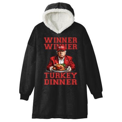 Winner Winner Turkey Dinner Donald Trump Usa Thanksgiving Hooded Wearable Blanket