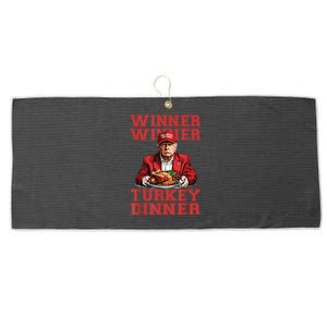 Winner Winner Turkey Dinner Donald Trump Usa Thanksgiving Large Microfiber Waffle Golf Towel