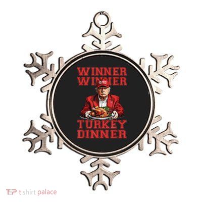 Winner Winner Turkey Dinner Donald Trump Usa Thanksgiving Metallic Star Ornament