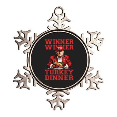 Winner Winner Turkey Dinner Donald Trump Usa Thanksgiving Metallic Star Ornament