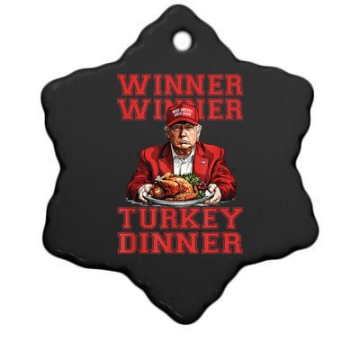 Winner Winner Turkey Dinner Donald Trump Usa Thanksgiving Ceramic Star Ornament