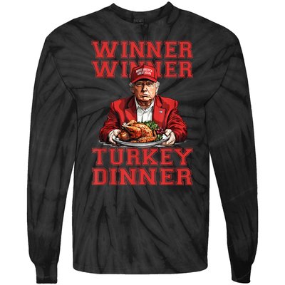 Winner Winner Turkey Dinner Donald Trump Usa Thanksgiving Tie-Dye Long Sleeve Shirt