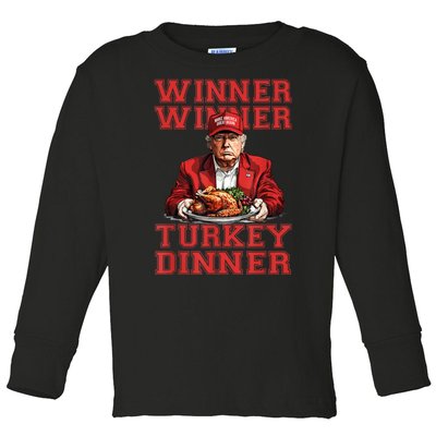 Winner Winner Turkey Dinner Donald Trump Usa Thanksgiving Toddler Long Sleeve Shirt