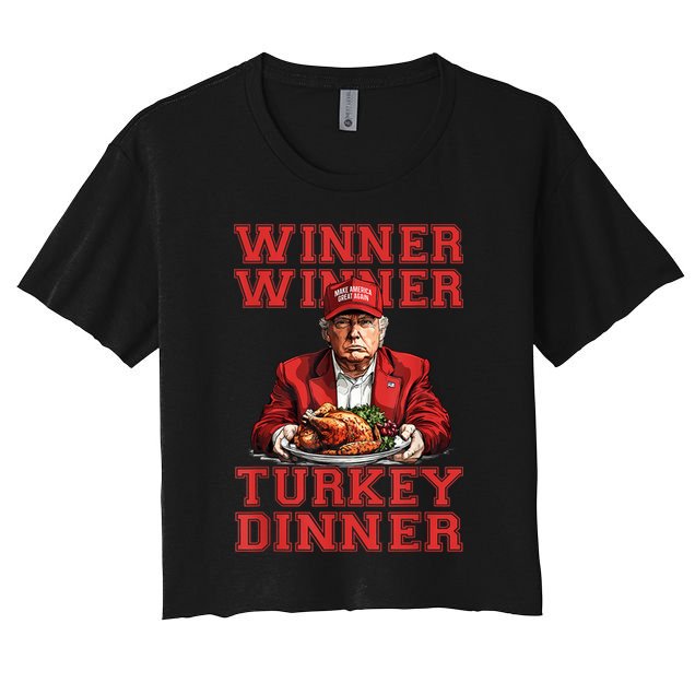 Winner Winner Turkey Dinner Donald Trump Usa Thanksgiving Crop Top