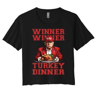 Winner Winner Turkey Dinner Donald Trump Usa Thanksgiving Women's Crop Top Tee