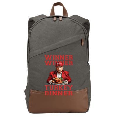 Winner Winner Turkey Dinner Donald Trump Usa Thanksgiving Cotton Canvas Backpack