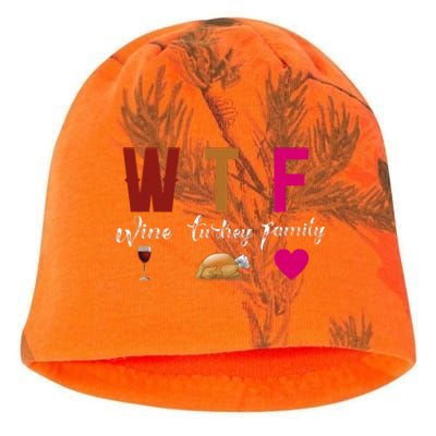 Wtf Wine Turkey Family Funny Thanksgiving Hostess Gift Kati - Camo Knit Beanie