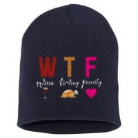 Wtf Wine Turkey Family Funny Thanksgiving Hostess Gift Short Acrylic Beanie