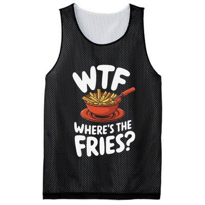 Wtf WhereS The Fries Funny Expression Mesh Reversible Basketball Jersey Tank