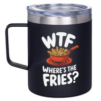 Wtf WhereS The Fries Funny Expression 12oz Stainless Steel Coffee Mug
