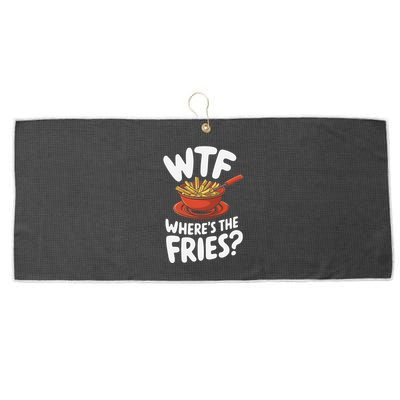 Wtf WhereS The Fries Funny Expression Large Microfiber Waffle Golf Towel