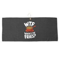Wtf WhereS The Fries Funny Expression Large Microfiber Waffle Golf Towel