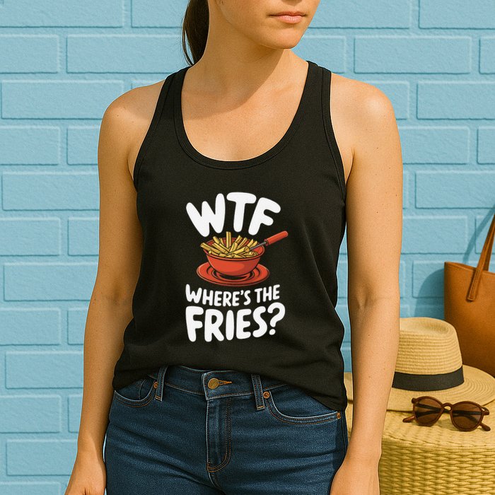 Wtf WhereS The Fries Funny Expression Womens Tank Top