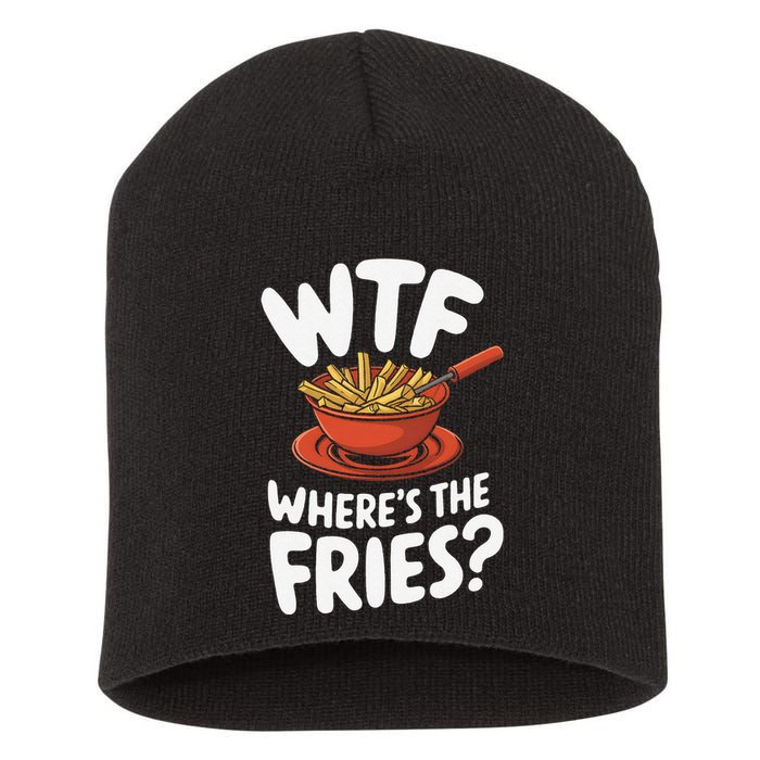 Wtf WhereS The Fries Funny Expression Short Acrylic Beanie