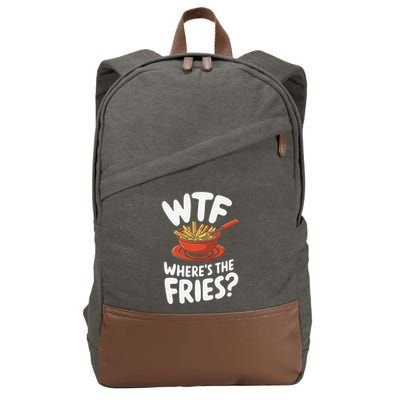 Wtf WhereS The Fries Funny Expression Cotton Canvas Backpack