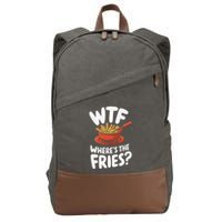 Wtf WhereS The Fries Funny Expression Cotton Canvas Backpack