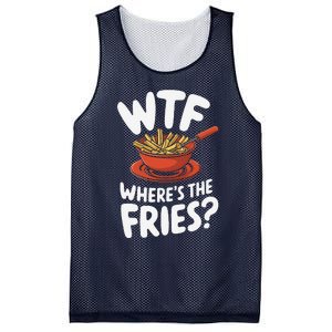 Wtf WhereS The Fries Funny Expression Mesh Reversible Basketball Jersey Tank