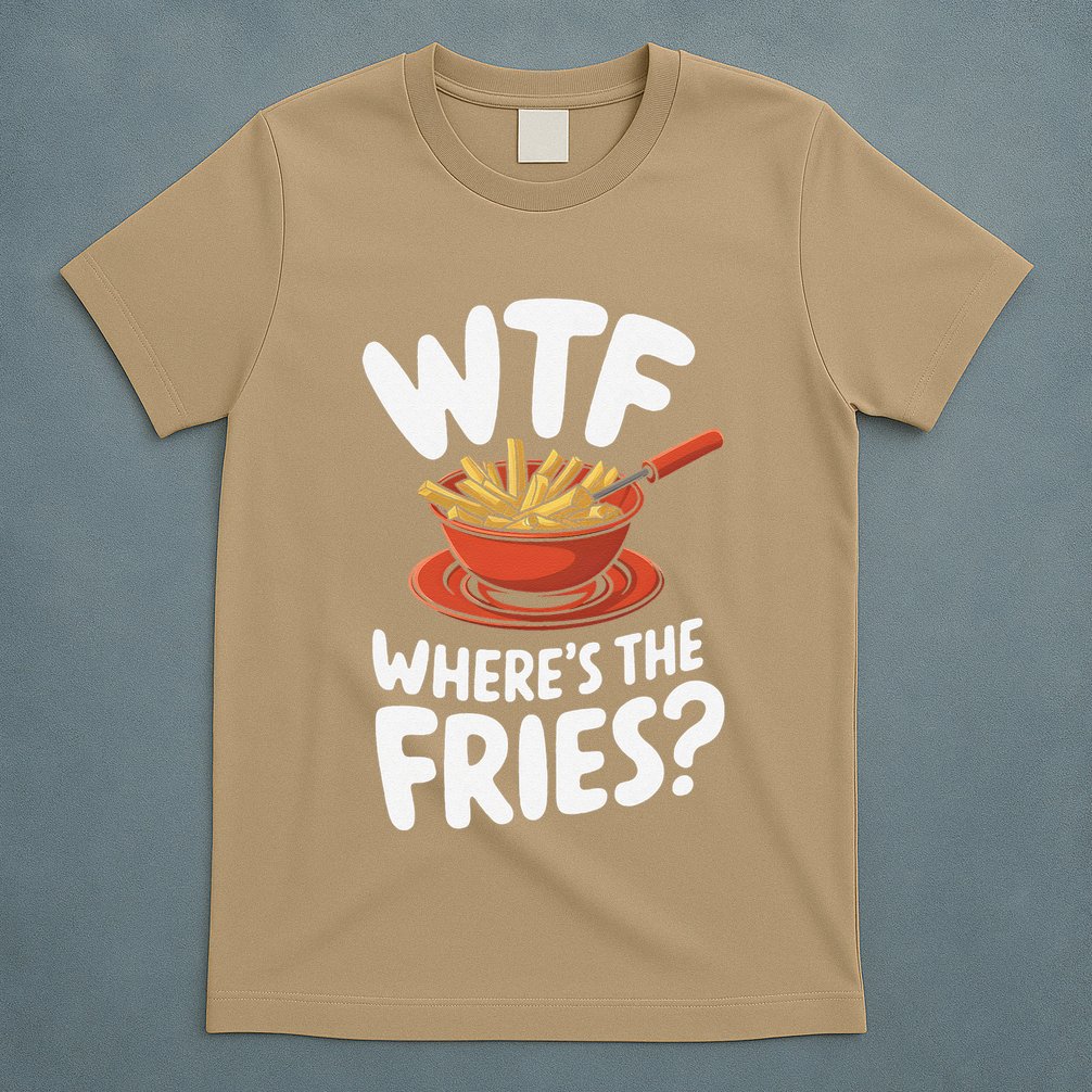 Wtf WhereS The Fries Funny Expression T-Shirt
